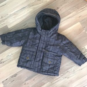 London Fog Black Plaid Sherpa Lined Coat infants